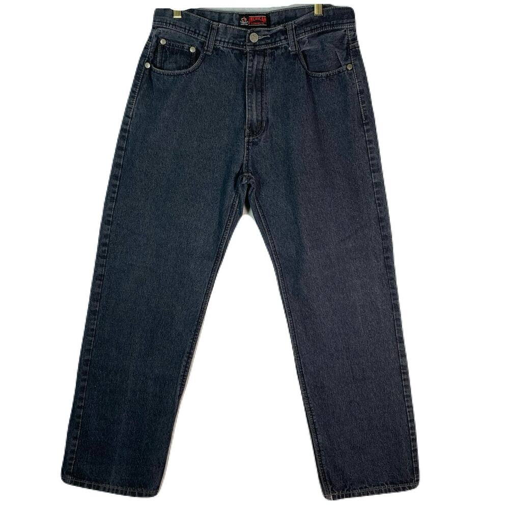 AMERICAN REPUBLIC Vintage Y2K Stonewash Black Jeans Size Mens 36